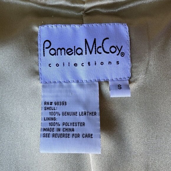 VTG Pamela McCoy Jacket Leather Suede Fringe Western Tan‎ Women Size S NWT - Picture 8 of 12